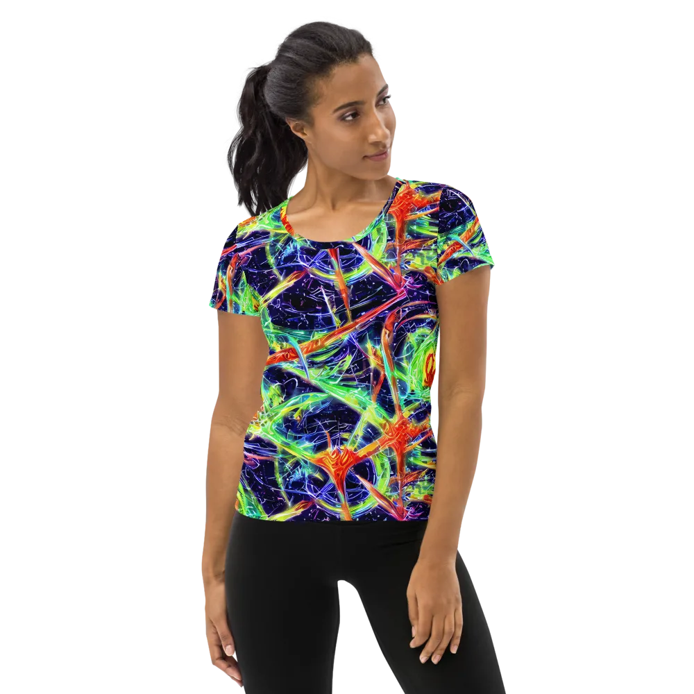 Hypercolor Mosaic on Women's Athletic T-Shirt — Front