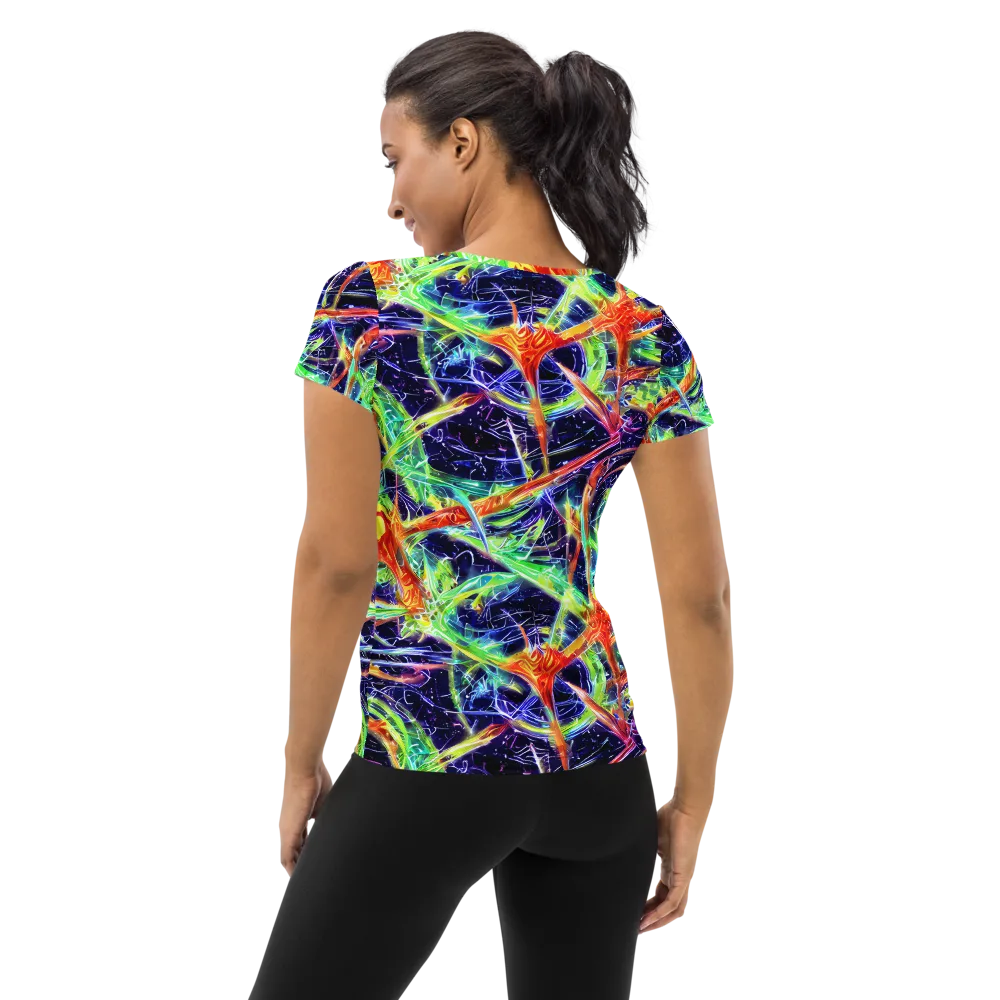 Hypercolor Mosaic on Women's Athletic T-Shirt — Back