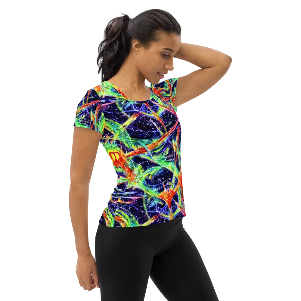 Hypercolor Mosaic on Women's Athletic T-Shirt — Right
