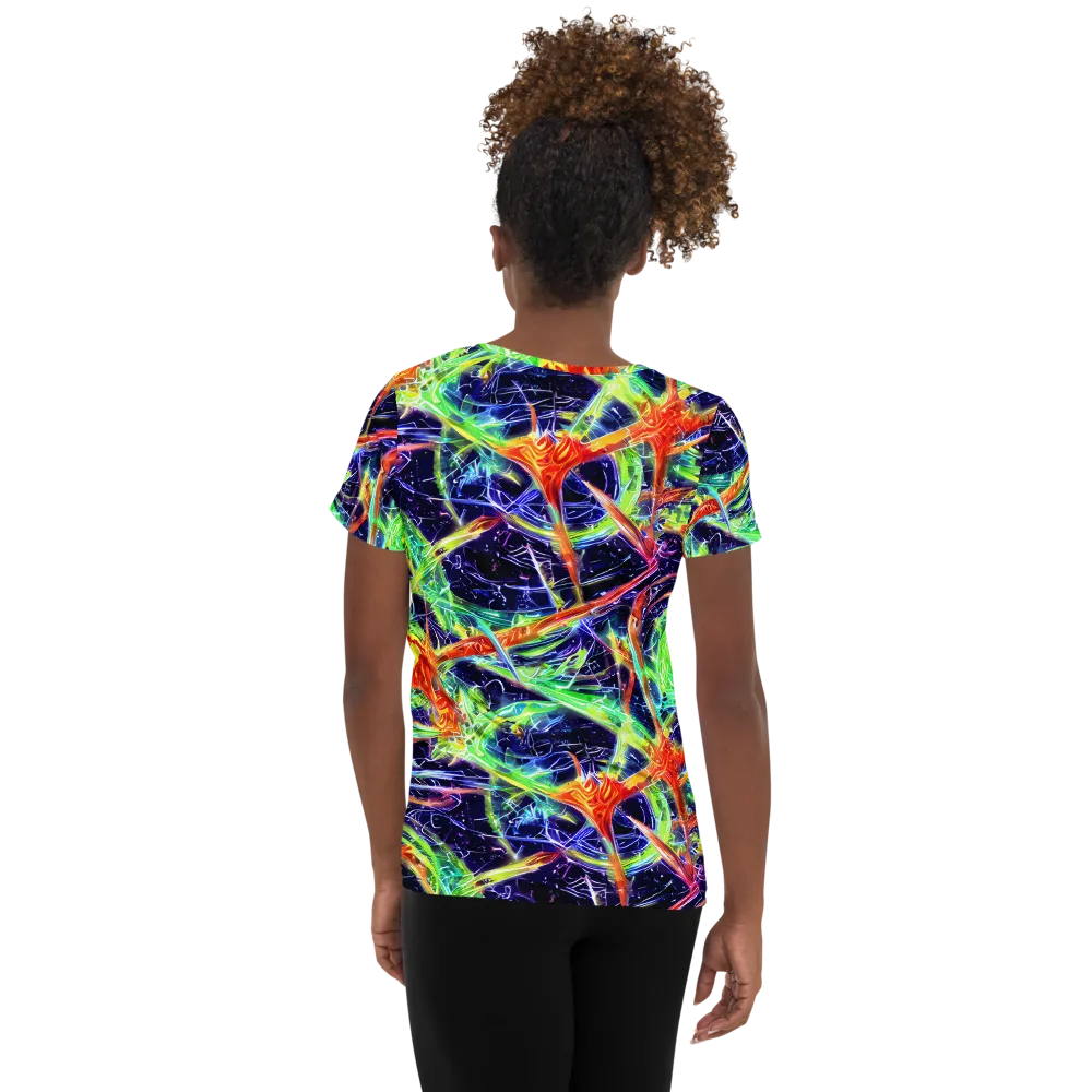 Hypercolor Mosaic on Women's Athletic T-Shirt — Back