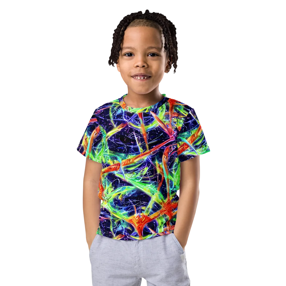 Hypercolor Mosaic on Kids Crew Neck T-Shirt — Front