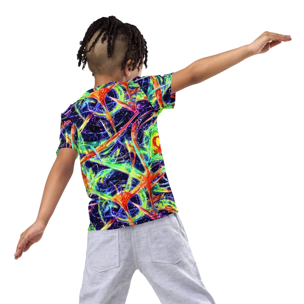 Hypercolor Mosaic on Kids Crew Neck T-Shirt — Back