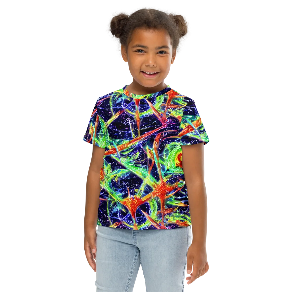 Hypercolor Mosaic on Kids Crew Neck T-Shirt — Front