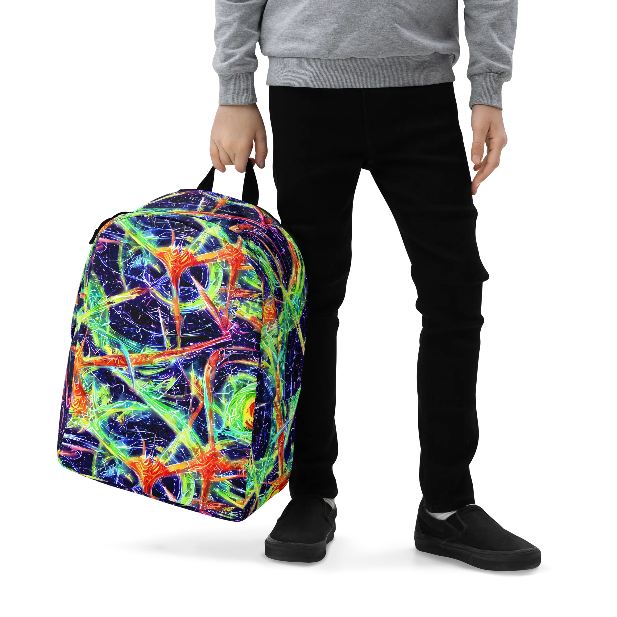 Hypercolor Mosaic on Minimalist Backpack — Zoomed-in