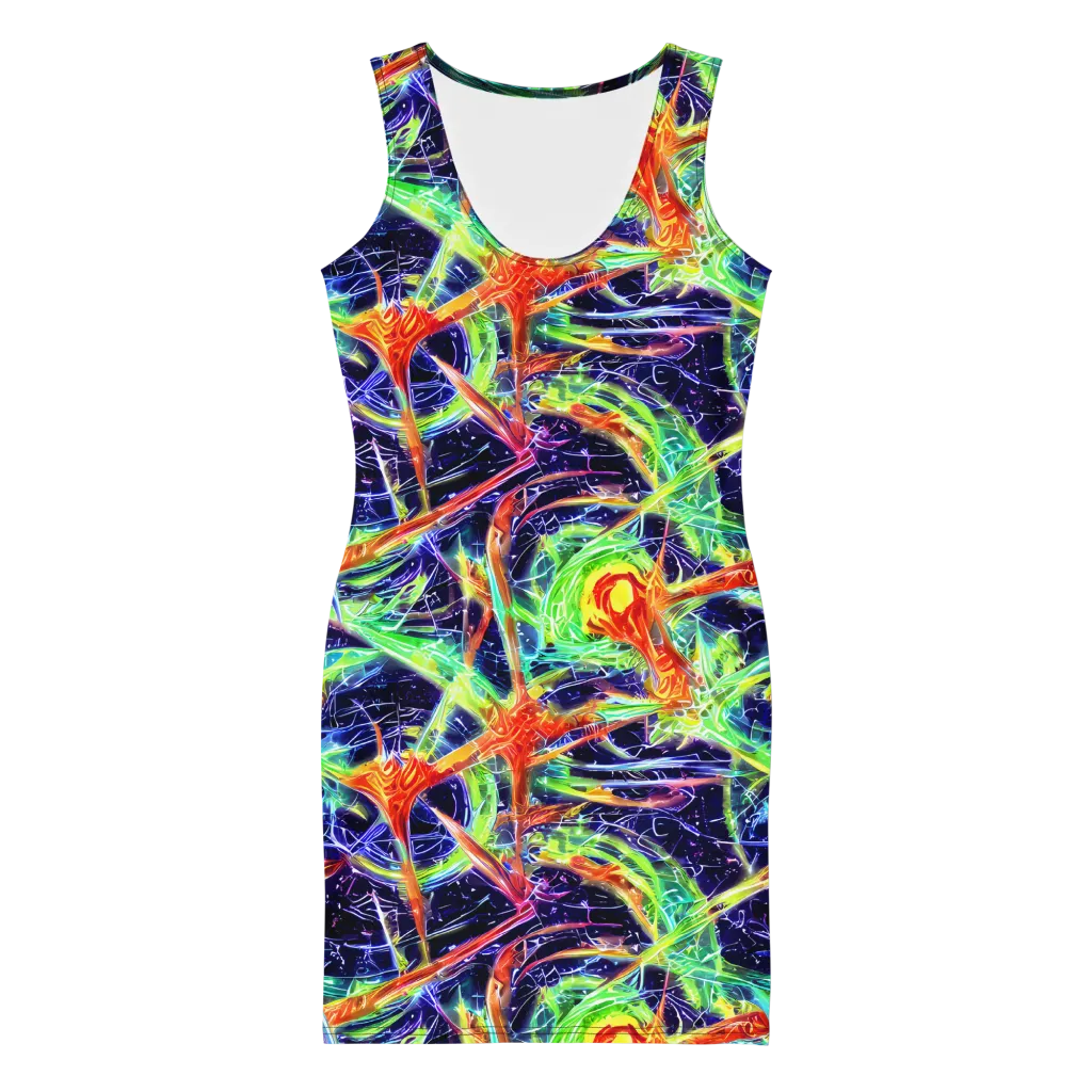 Hypercolor Mosaic on Bodycon Dress — Front