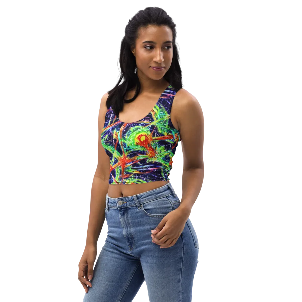 Hypercolor Mosaic on Crop Top — Left Front