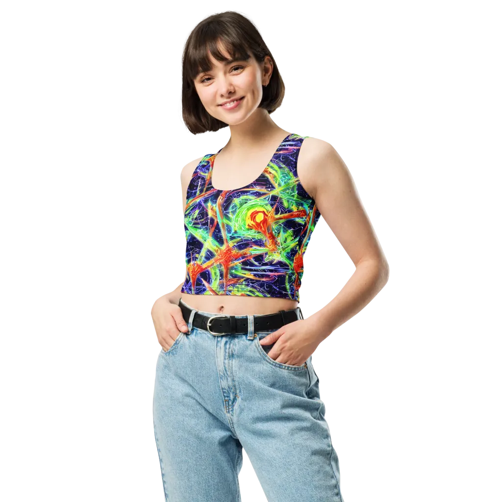 Hypercolor Mosaic on Crop Top — Front