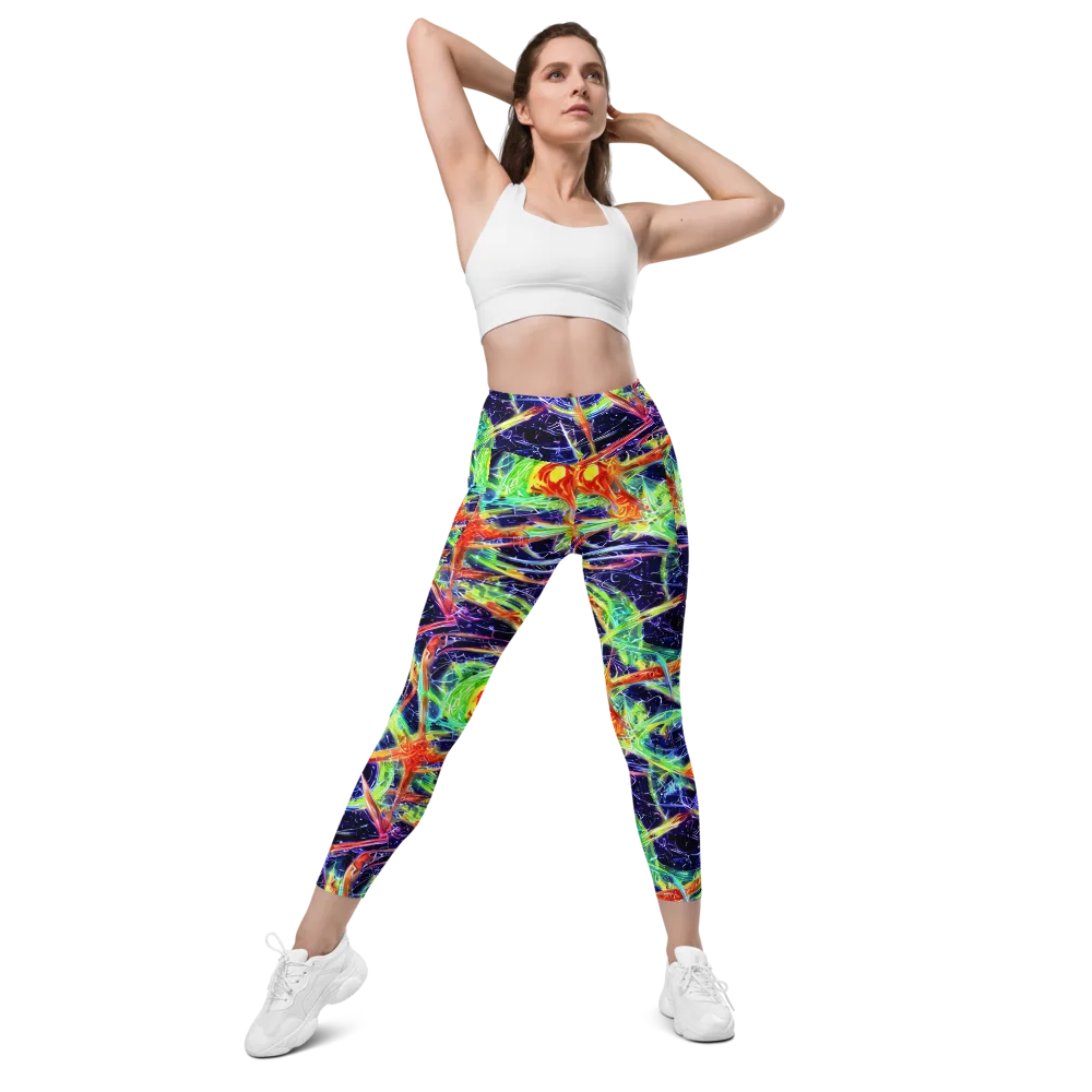Hypercolor Mosaic on Leggings with Pockets — Front