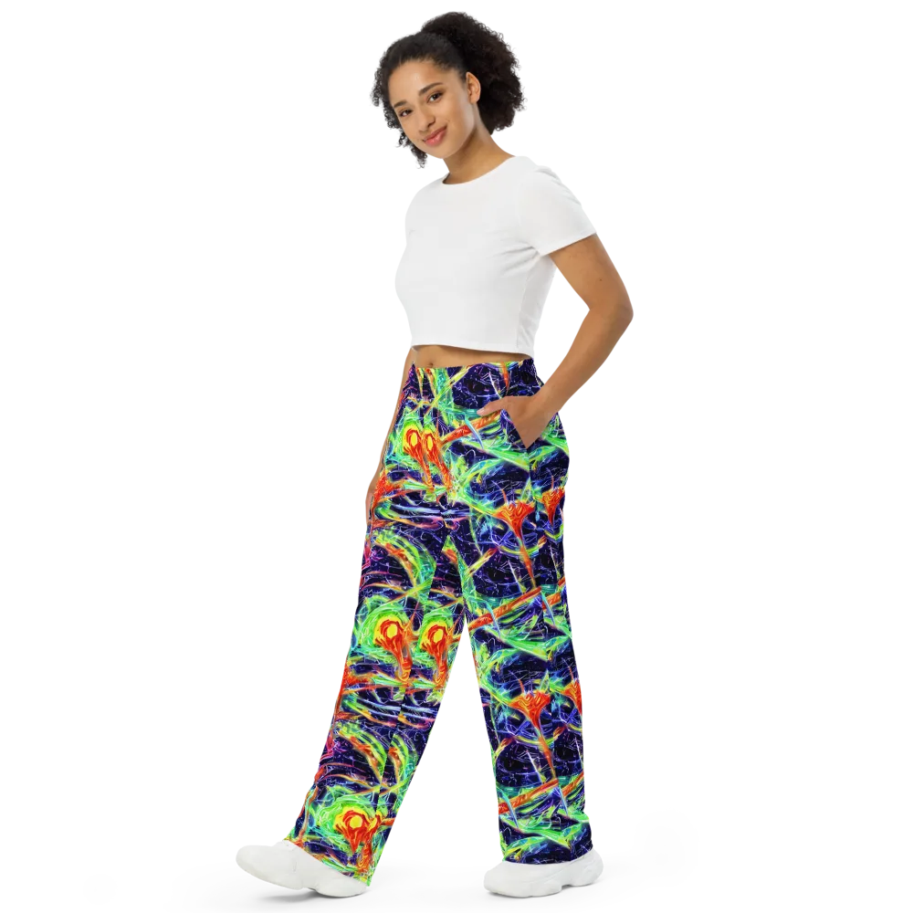 Hypercolor Mosaic on Wide-Leg Pants — Left Front