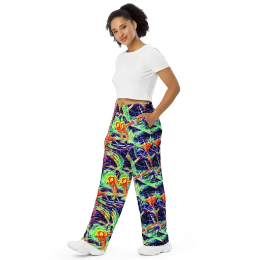 Hypercolor Mosaic on a Wide-Leg Pants