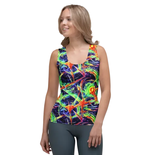 Hypercolor Mosaic on a Women's Tank Top
