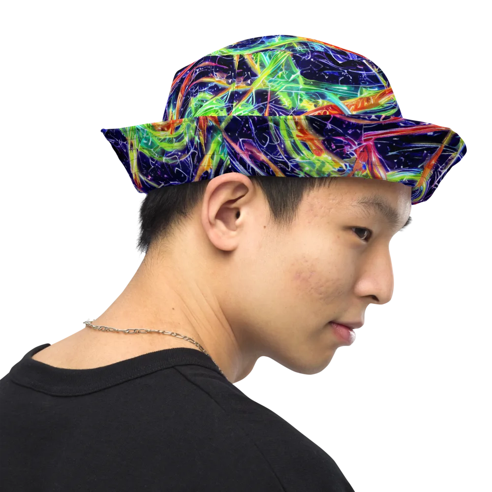 Hypercolor Mosaic on Reversible Bucket Hat — Right Outside