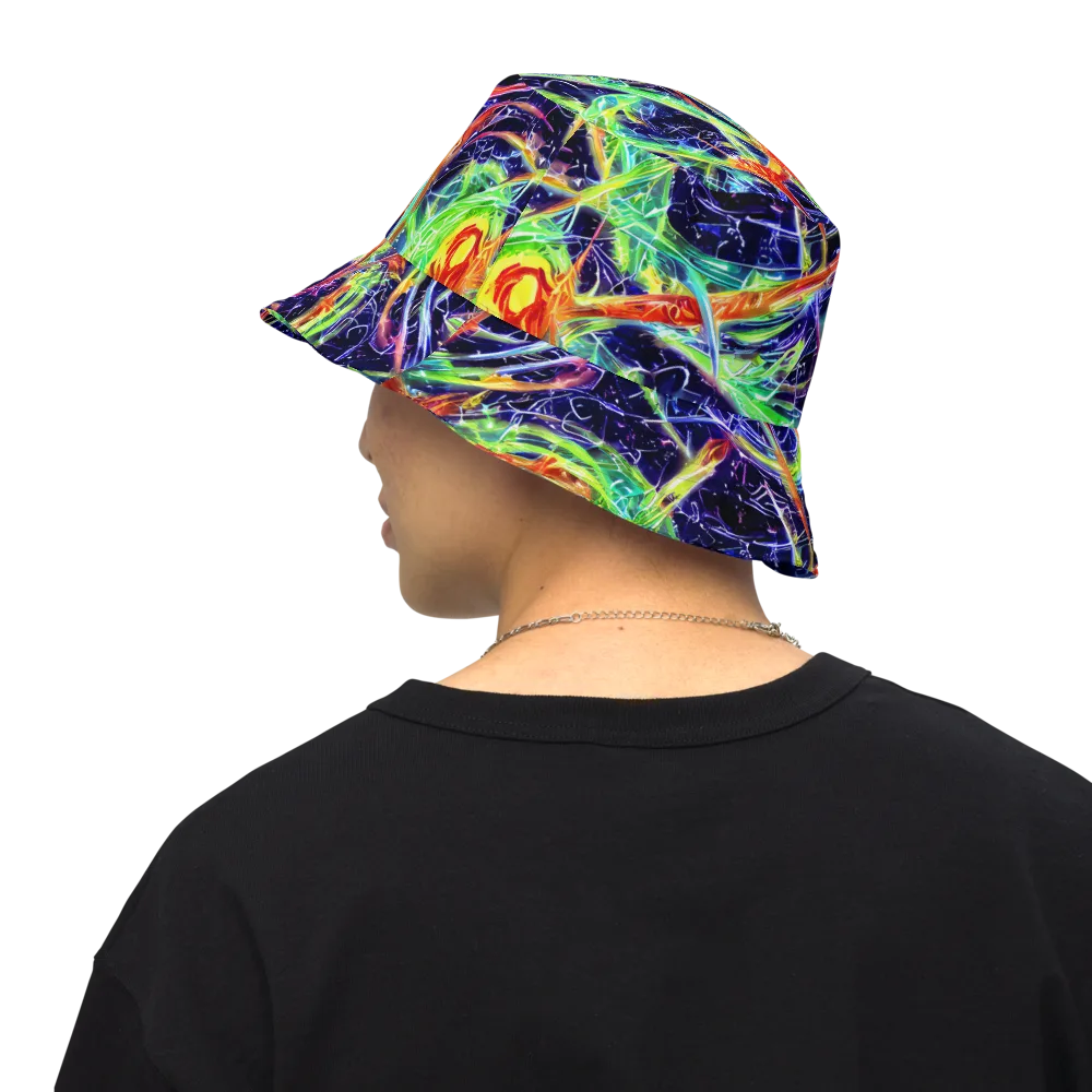 Hypercolor Mosaic on Reversible Bucket Hat — Back Inside