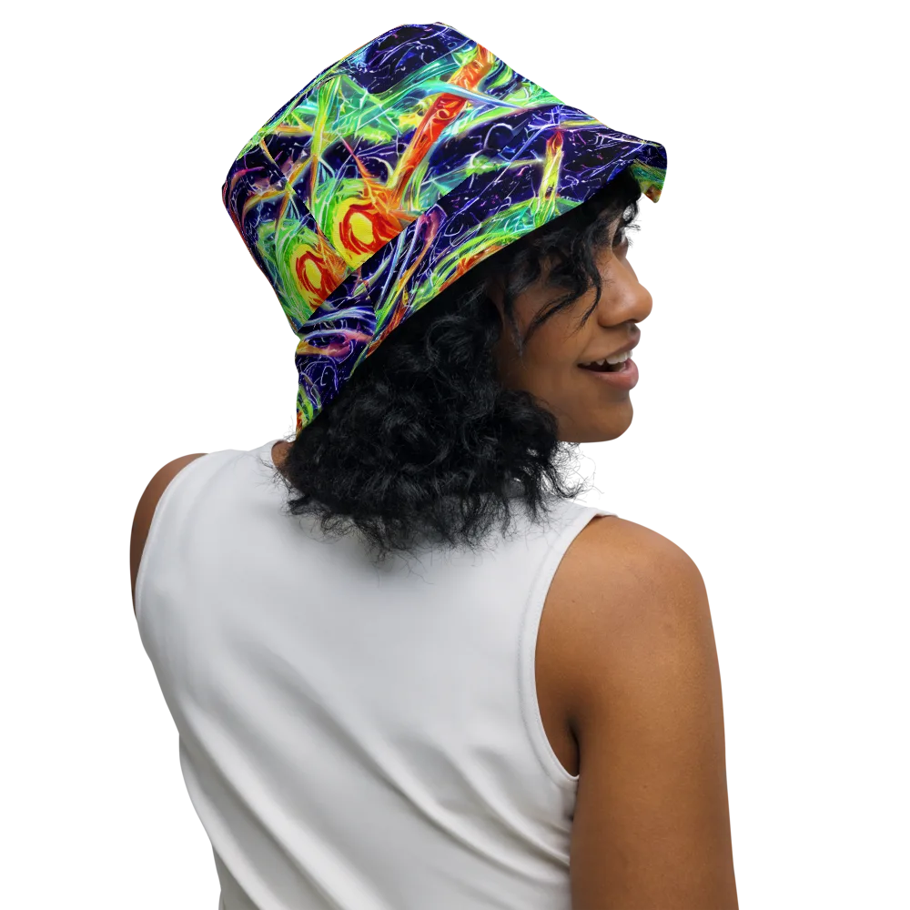 Hypercolor Mosaic on Reversible Bucket Hat — Right Outside