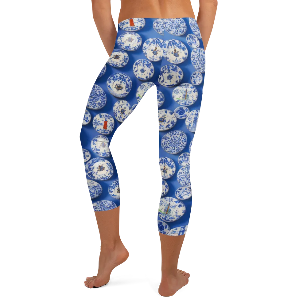 Cobalt Cabinet on Capri Leggings — Back