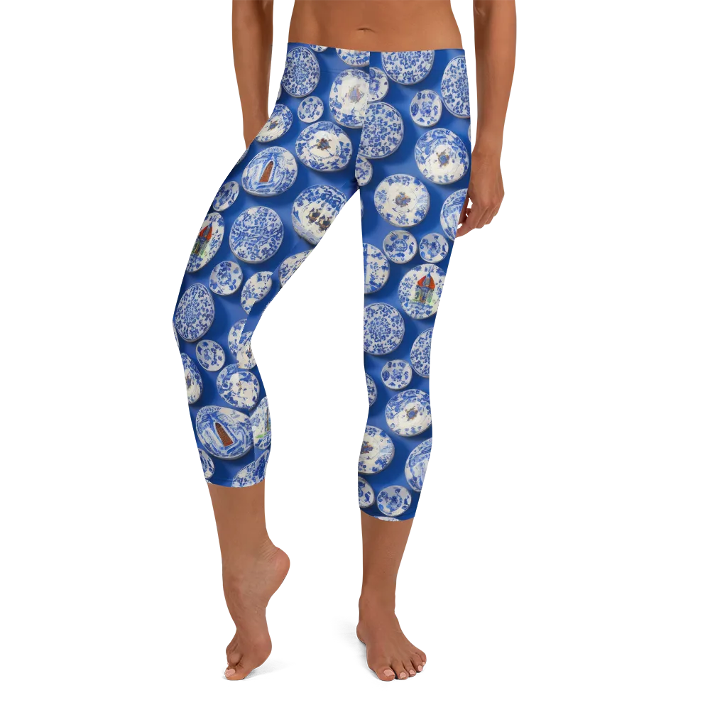 Cobalt Cabinet on Capri Leggings — Front