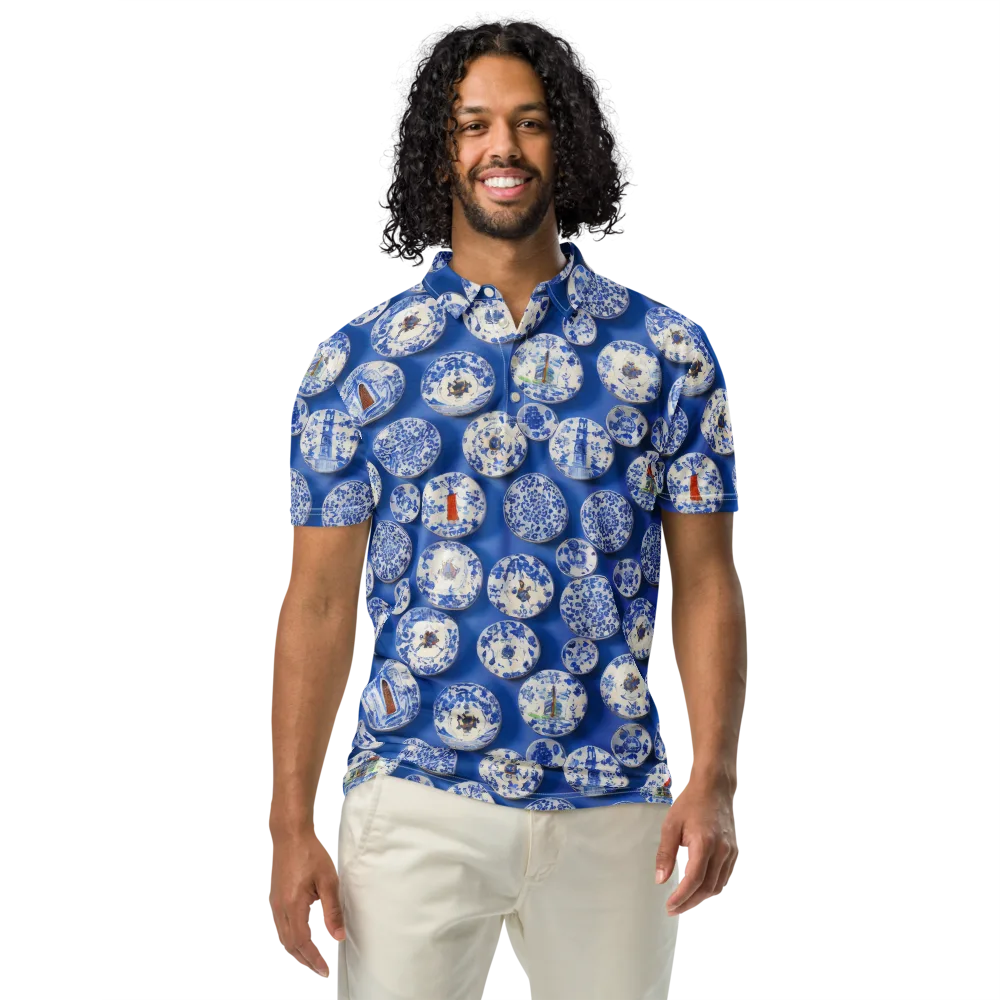 Cobalt Cabinet on Men's Slim Fit Polo Shirt — Front