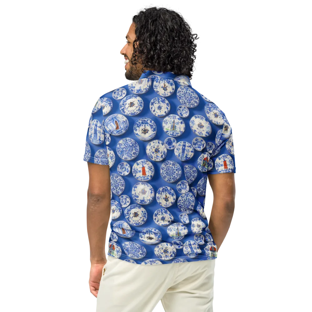 Cobalt Cabinet on Men's Slim Fit Polo Shirt — Back