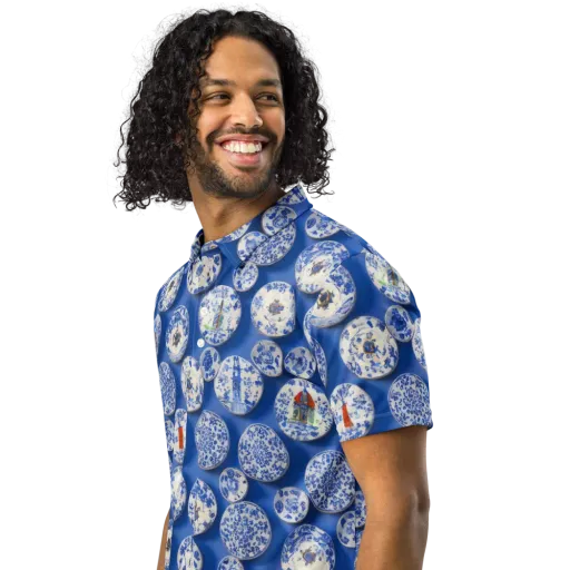 Cobalt Cabinet on a Men's Slim Fit Polo Shirt