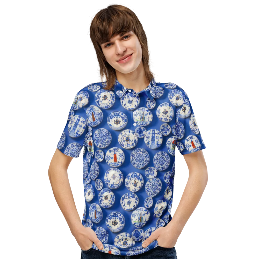 Cobalt Cabinet on Men's Slim Fit Polo Shirt — Front