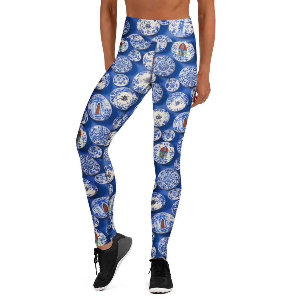 Cobalt Cabinet on Yoga Leggings — Front