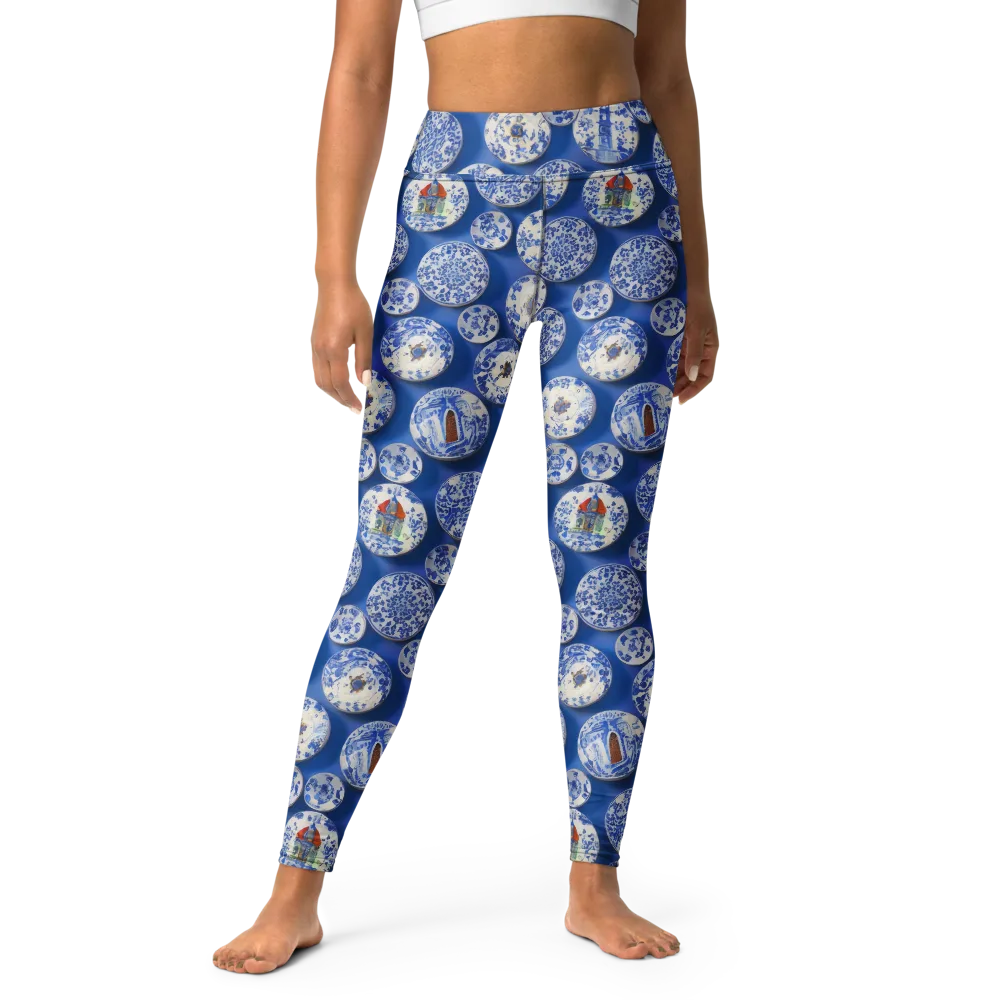 Cobalt Cabinet on Yoga Leggings — Front