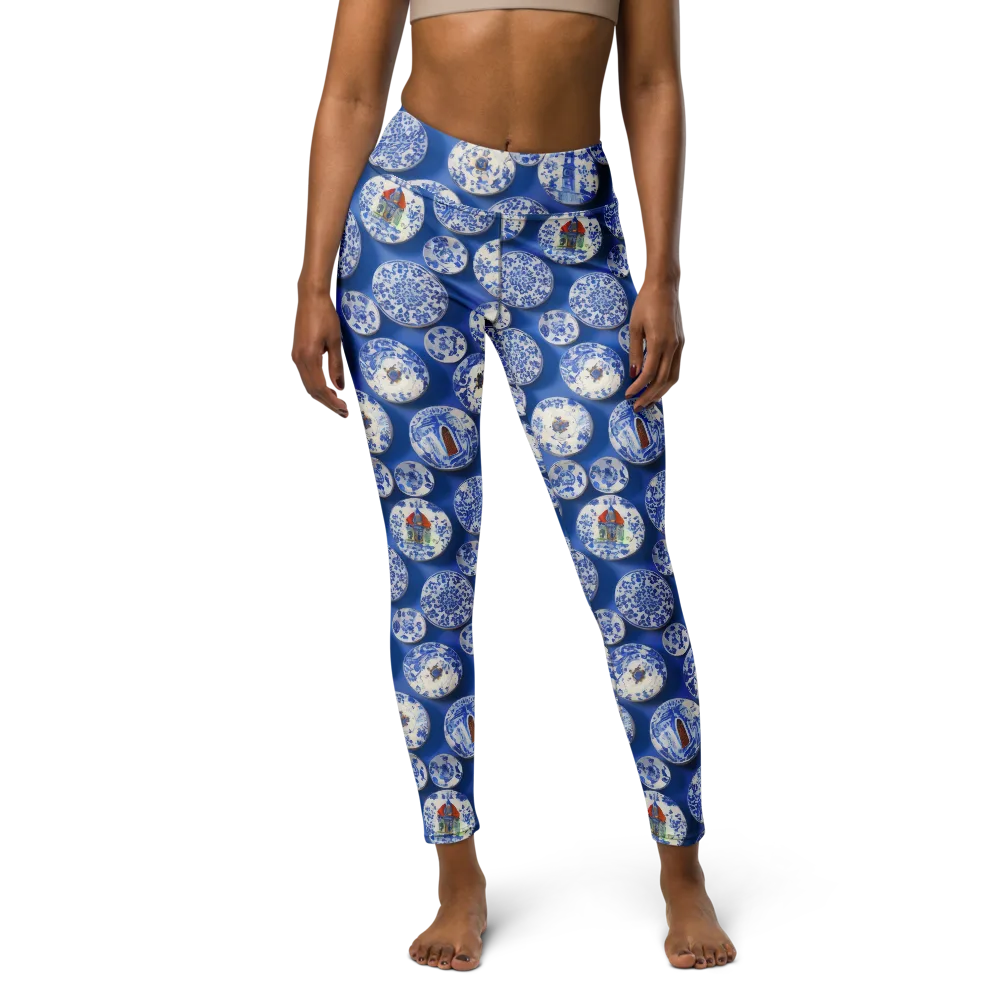 Cobalt Cabinet on Yoga Leggings — Front