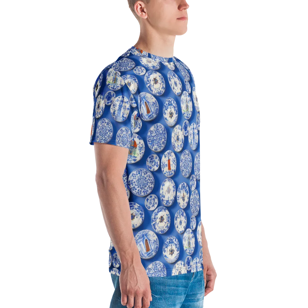 Cobalt Cabinet on Men's Crew Neck T-Shirt — Right