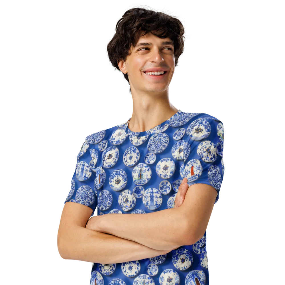 Cobalt Cabinet on Men's Crew Neck T-Shirt — Left Front