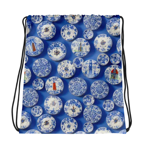 Cobalt Cabinet on a Drawstring Bag