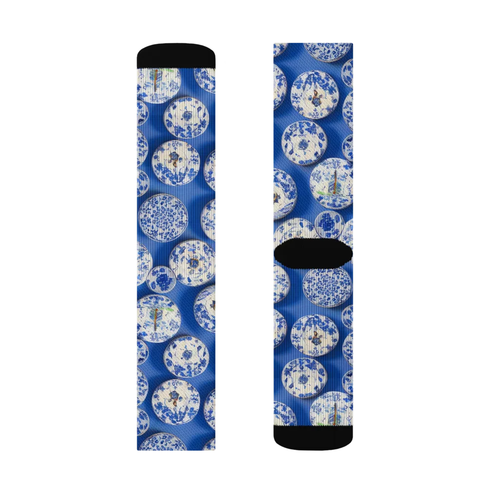 Cobalt Cabinet on Socks — Left Sock
