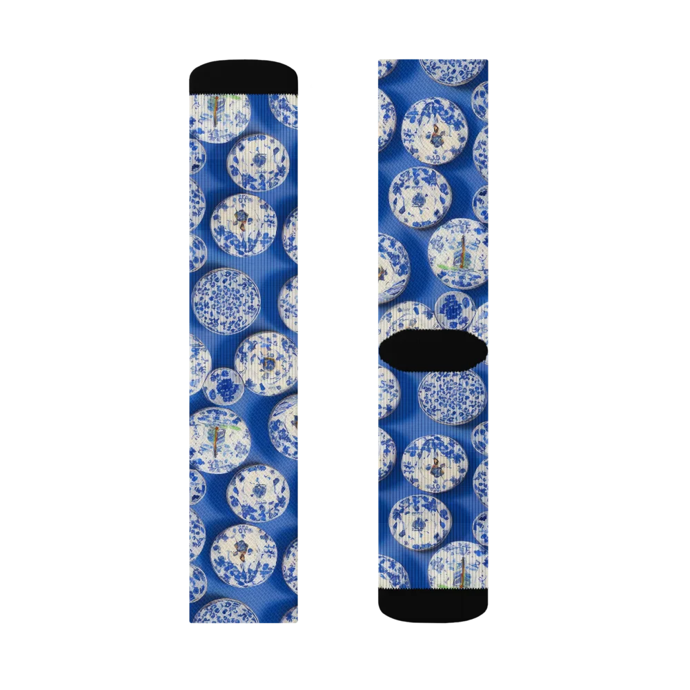 Cobalt Cabinet on Socks — Right Sock