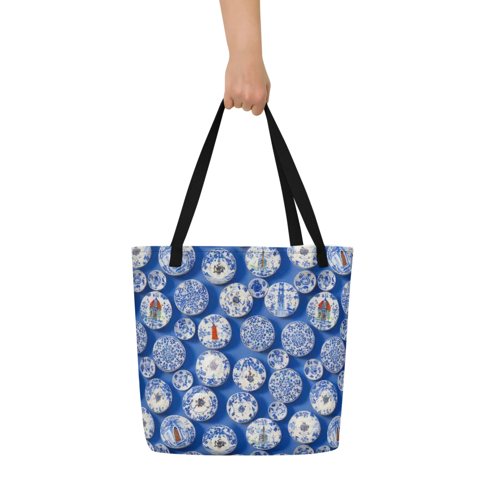 Cobalt Cabinet on Large Tote Bag W/ Pocket — Front