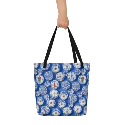 Cobalt Cabinet on a Large Tote Bag W/ Pocket