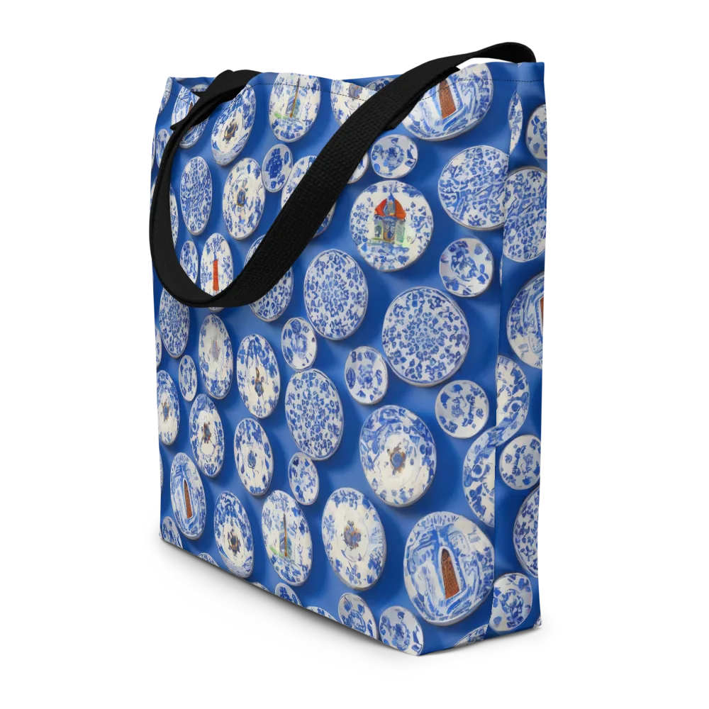 Cobalt Cabinet on Large Tote Bag W/ Pocket — Front