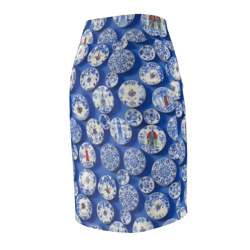 Cobalt Cabinet on Pencil Skirt — Back Side