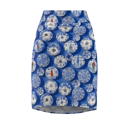 Cobalt Cabinet on a Pencil Skirt
