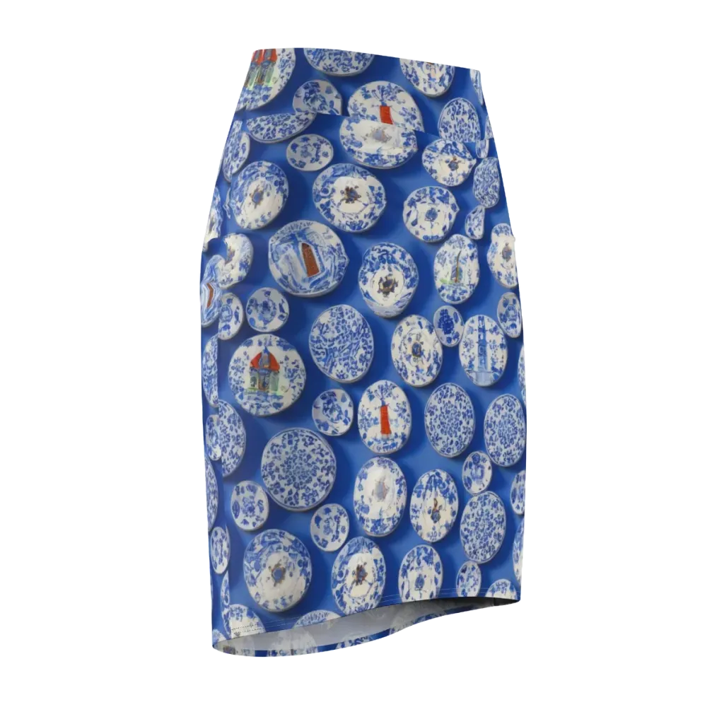 Cobalt Cabinet on Pencil Skirt — Front Side