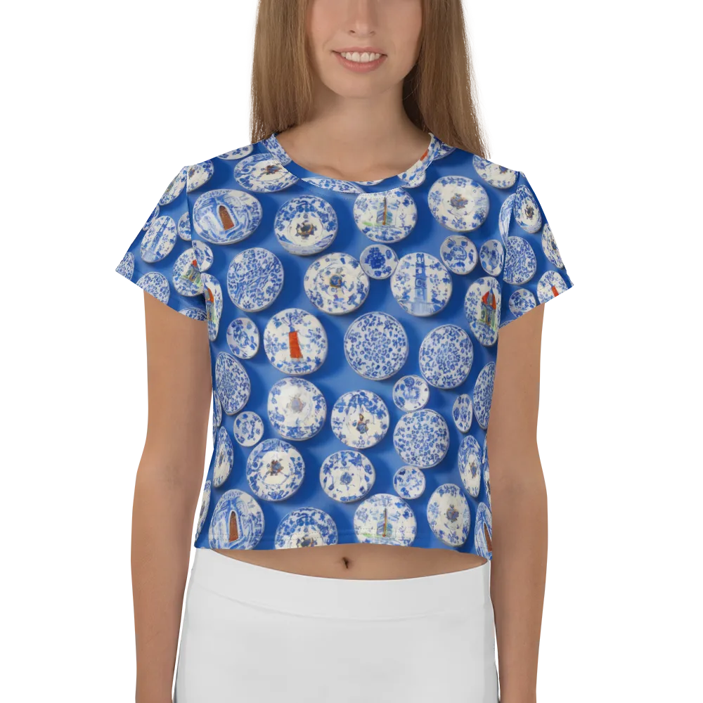 Cobalt Cabinet on Crop Tee — Front