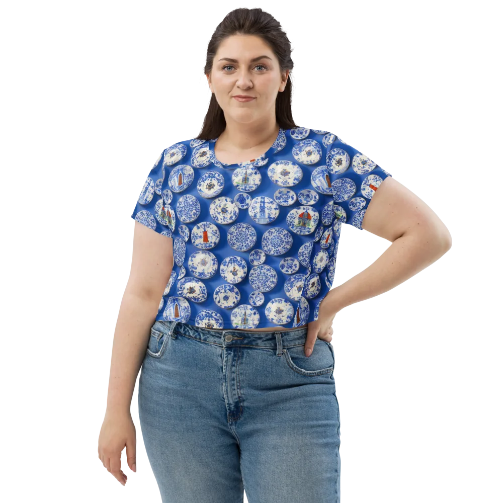 Cobalt Cabinet on Crop Tee — Front