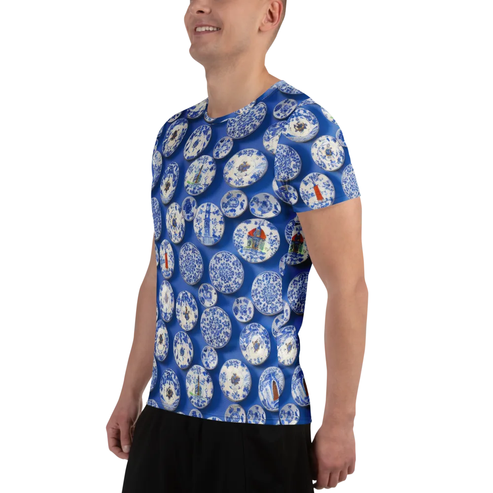 Cobalt Cabinet on Men's Athletic T-Shirt — Left