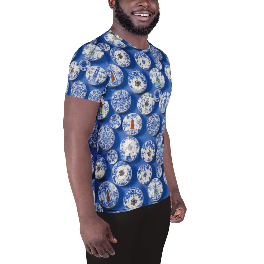 Cobalt Cabinet on Men's Athletic T-Shirt — Right