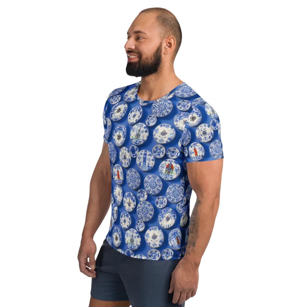 Cobalt Cabinet on Men's Athletic T-Shirt — Left