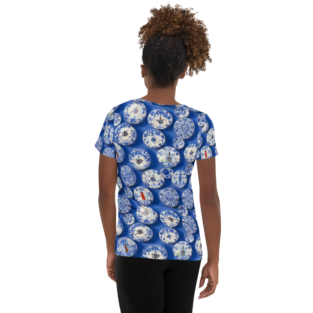 Cobalt Cabinet on Women's Athletic T-Shirt — Back