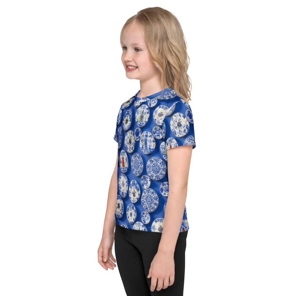 Cobalt Cabinet on Kids Crew Neck T-Shirt — Left