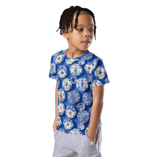 Cobalt Cabinet on a Kids Crew Neck T-Shirt