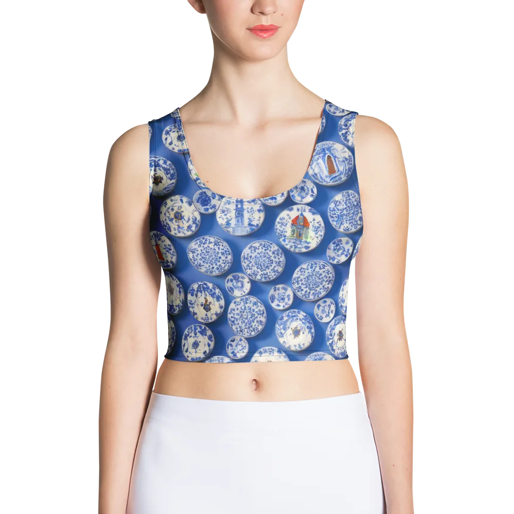 Cobalt Cabinet on Crop Top — Front