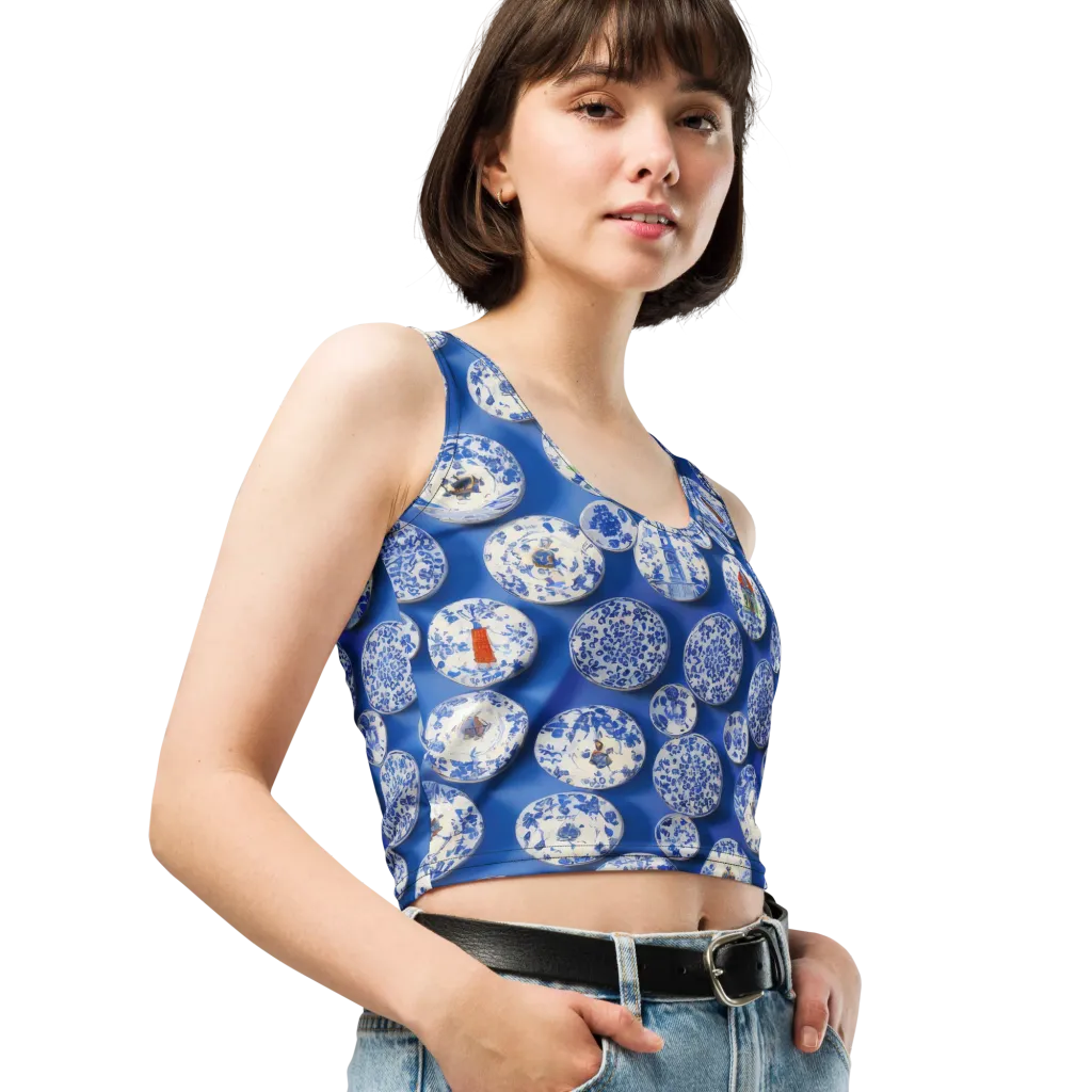 Cobalt Cabinet on Crop Top — Right Front