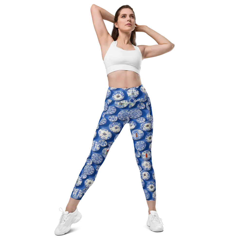 Cobalt Cabinet on Leggings with Pockets — Front