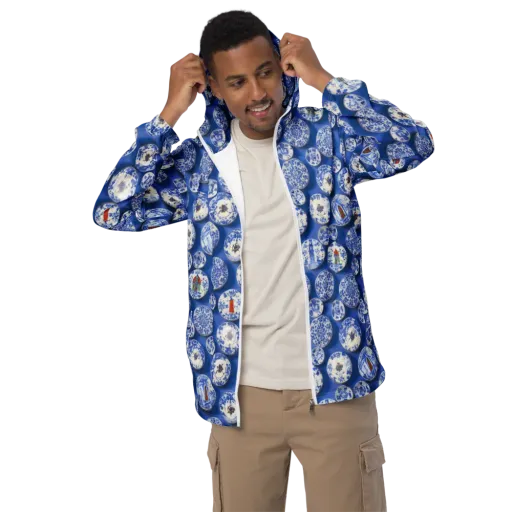 Cobalt Cabinet on a Men's Windbreaker